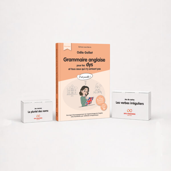 PACK : livre grammaire anglaise + cartes des verbes irréguliers et du pluriel des noms